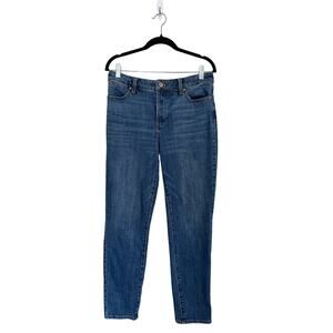 Talbots Slim Ankle Jeans Women’s Size 8 Medium  Mid Rise Wash Blue Denim Stretch